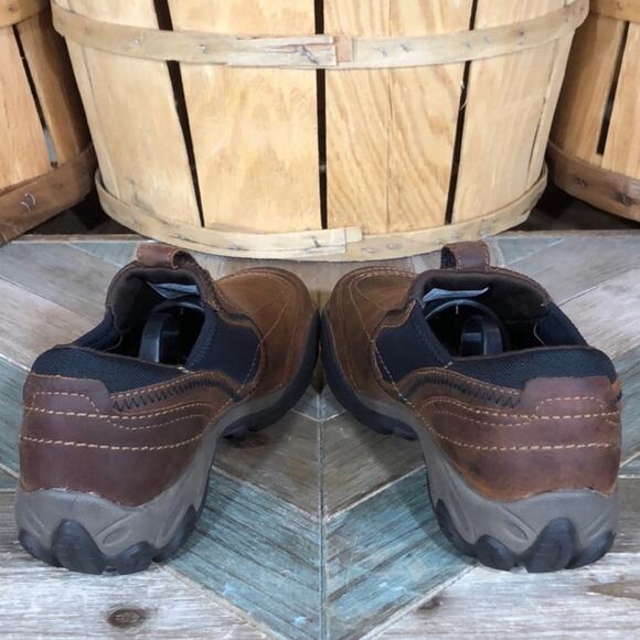 Merrell Opal Bison Brown Leather Vibram Slip-On Hiking Mocs Shoes Womens Size 7 - Picture 7 of 10